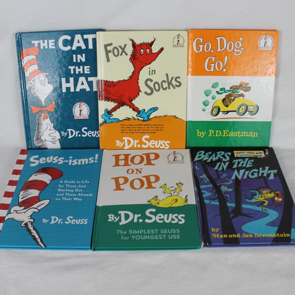 Dr. Seuss 6 Books - I Can Read It Children’s Beginner Books Seuss-isms HC-LN -VG